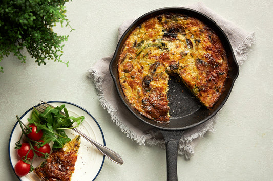 Leek, mushroom and spinach frittata recipe