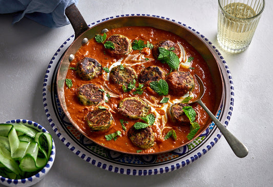 Spinach and paneer koftas with a sweet tomato sauce recipe