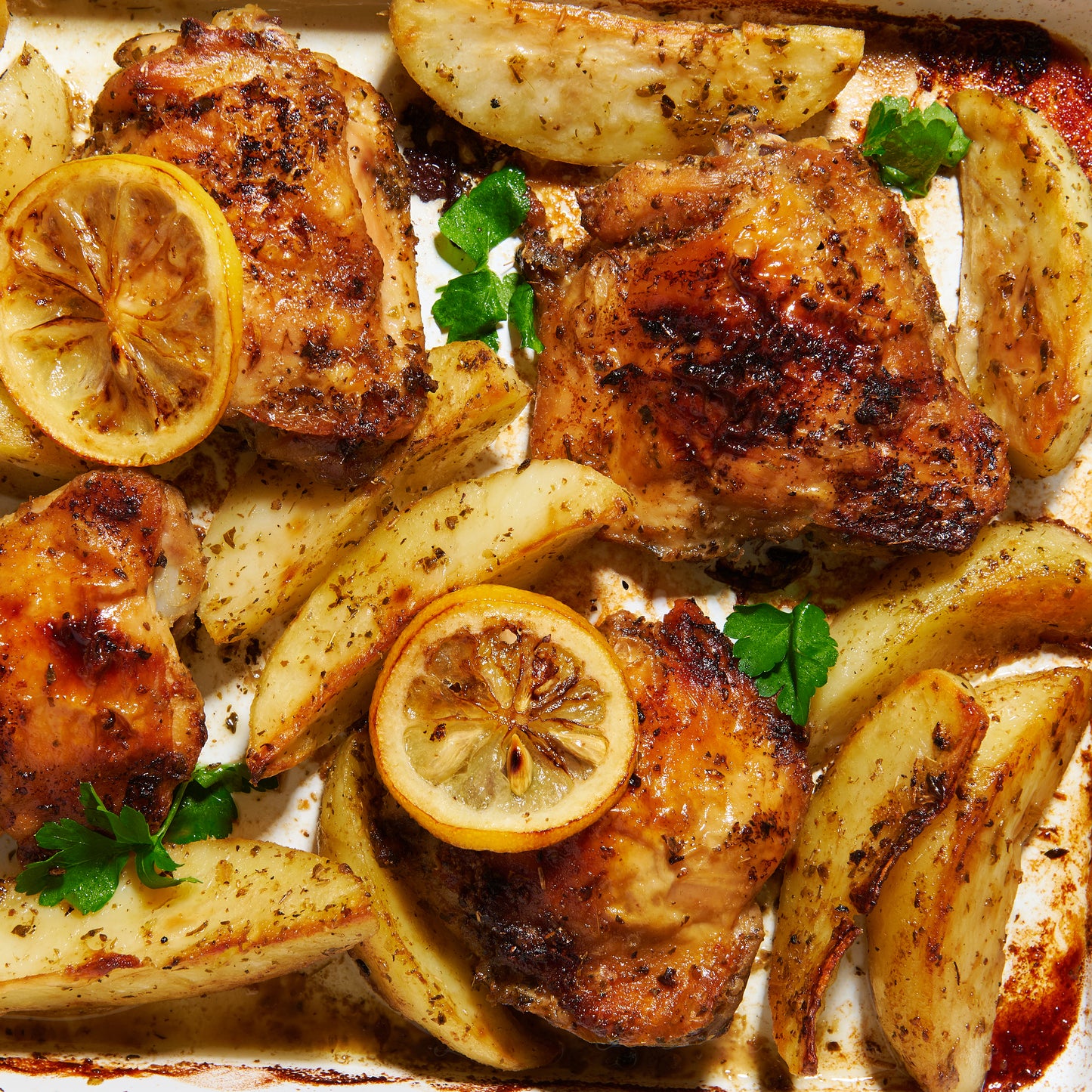 Greek lemon chicken traybake