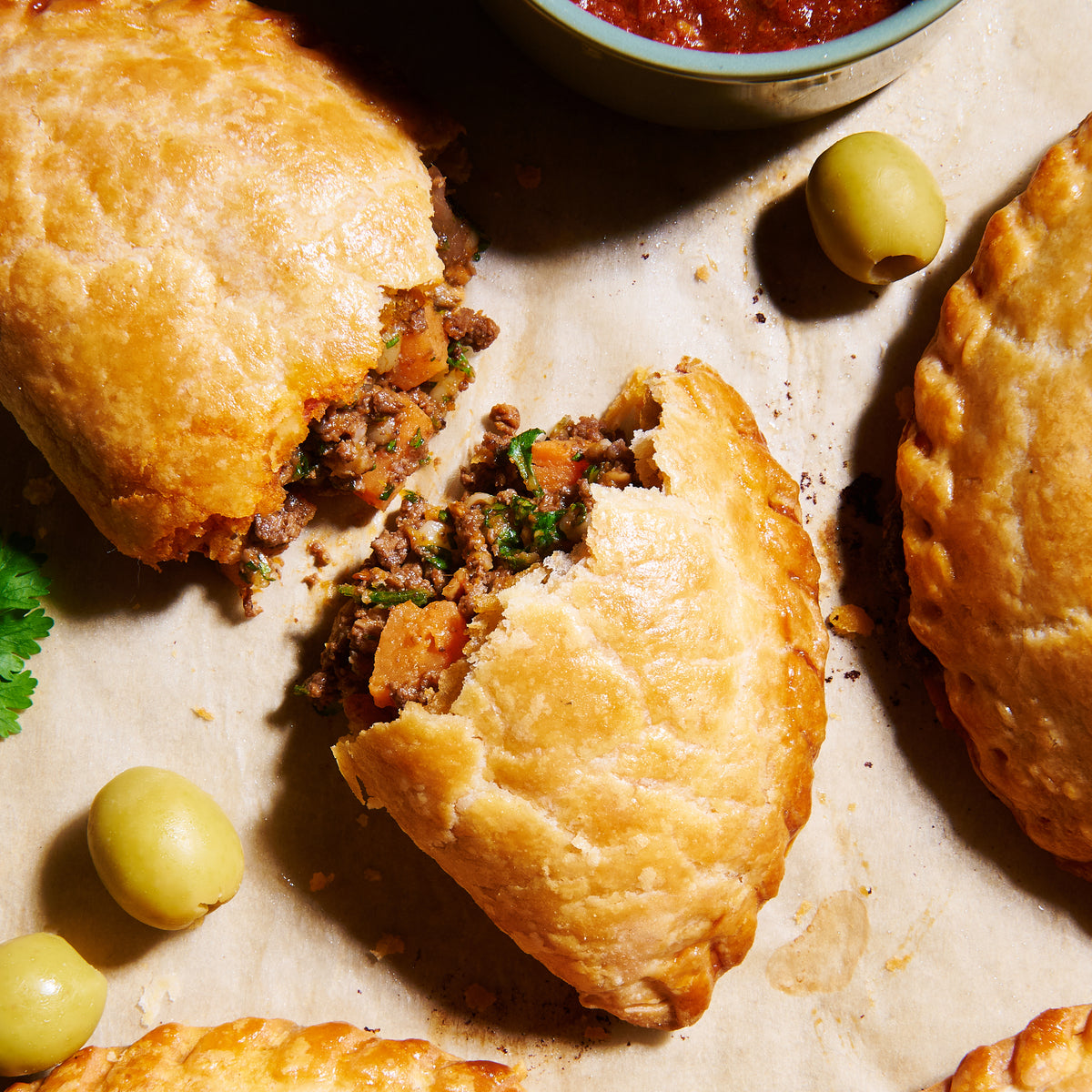 Lamb and sweet potato empanadas