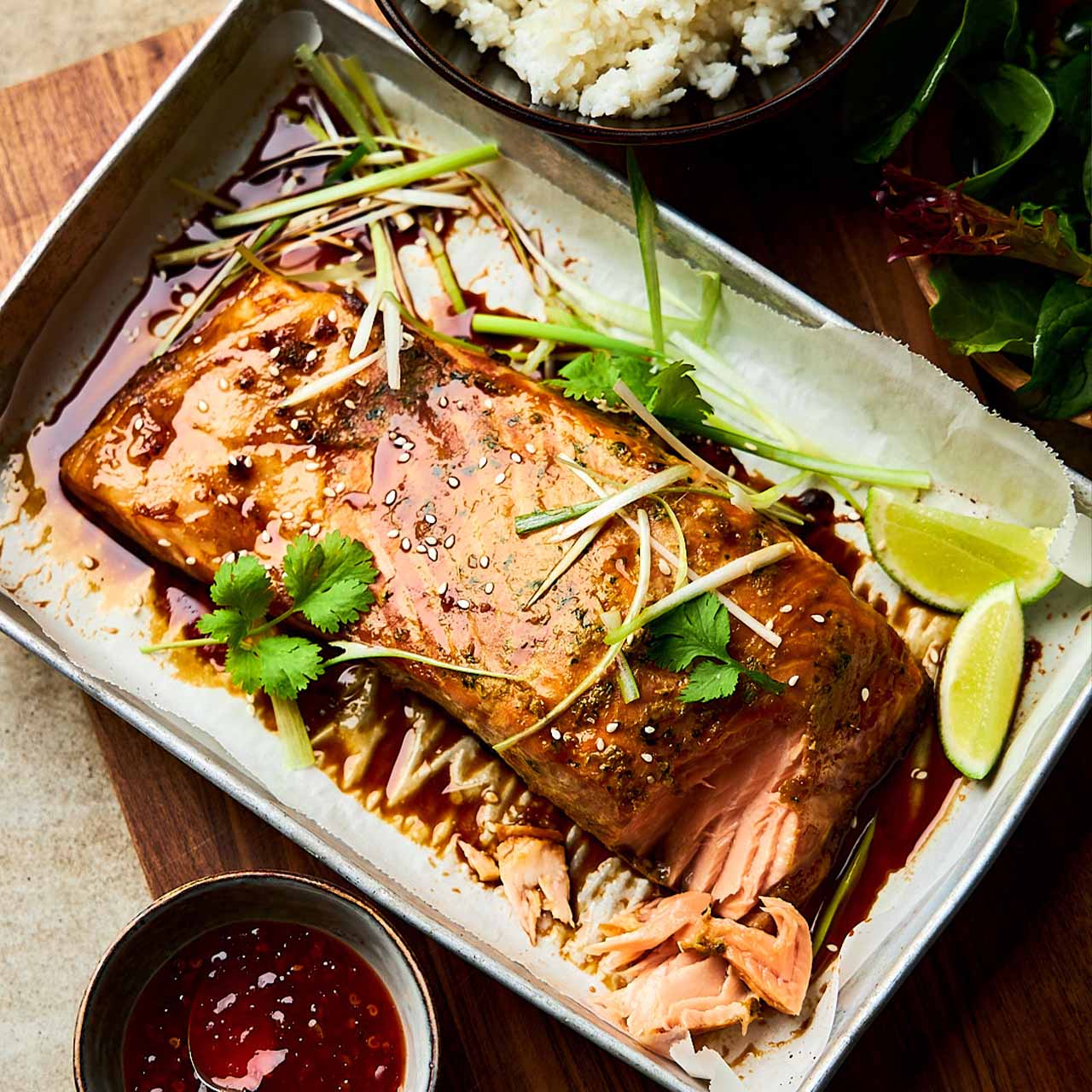 Marinated salmon with lemongrass and ginger