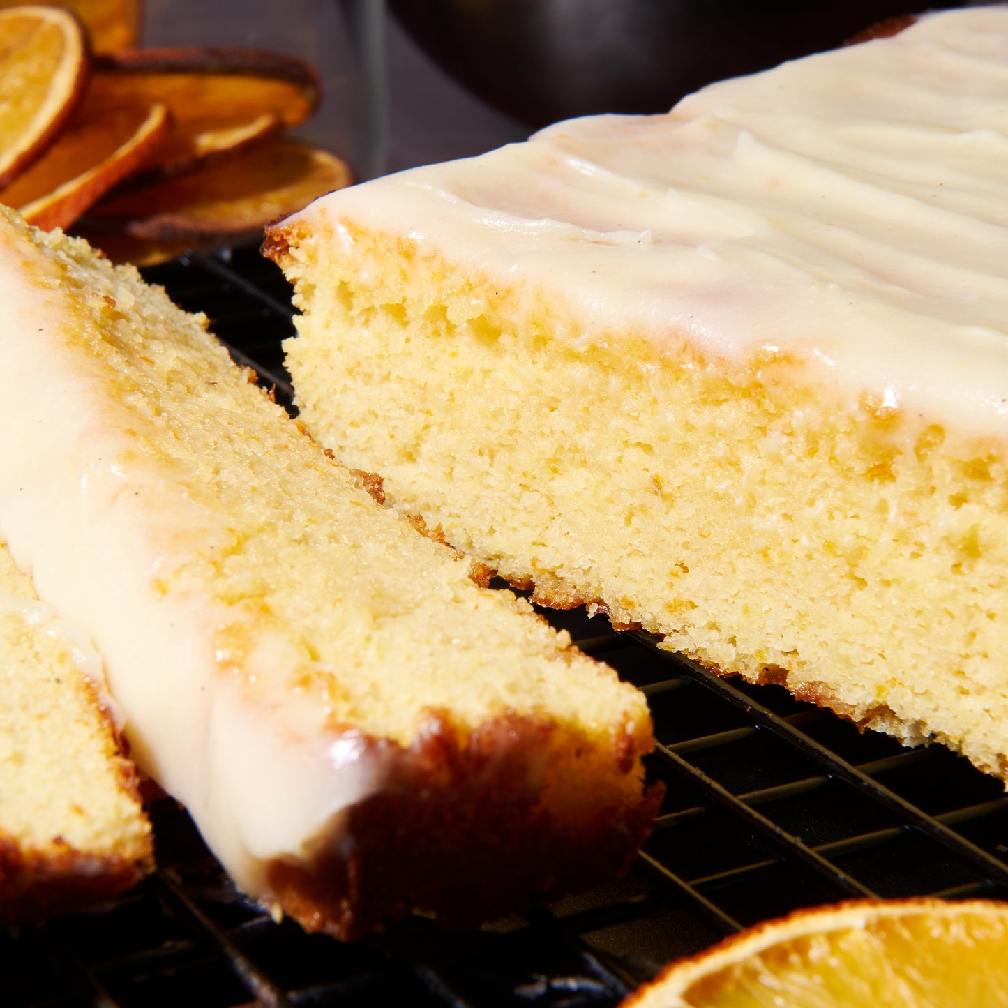 Bake-at-home flourless orange and almond cake with cream cheese icing