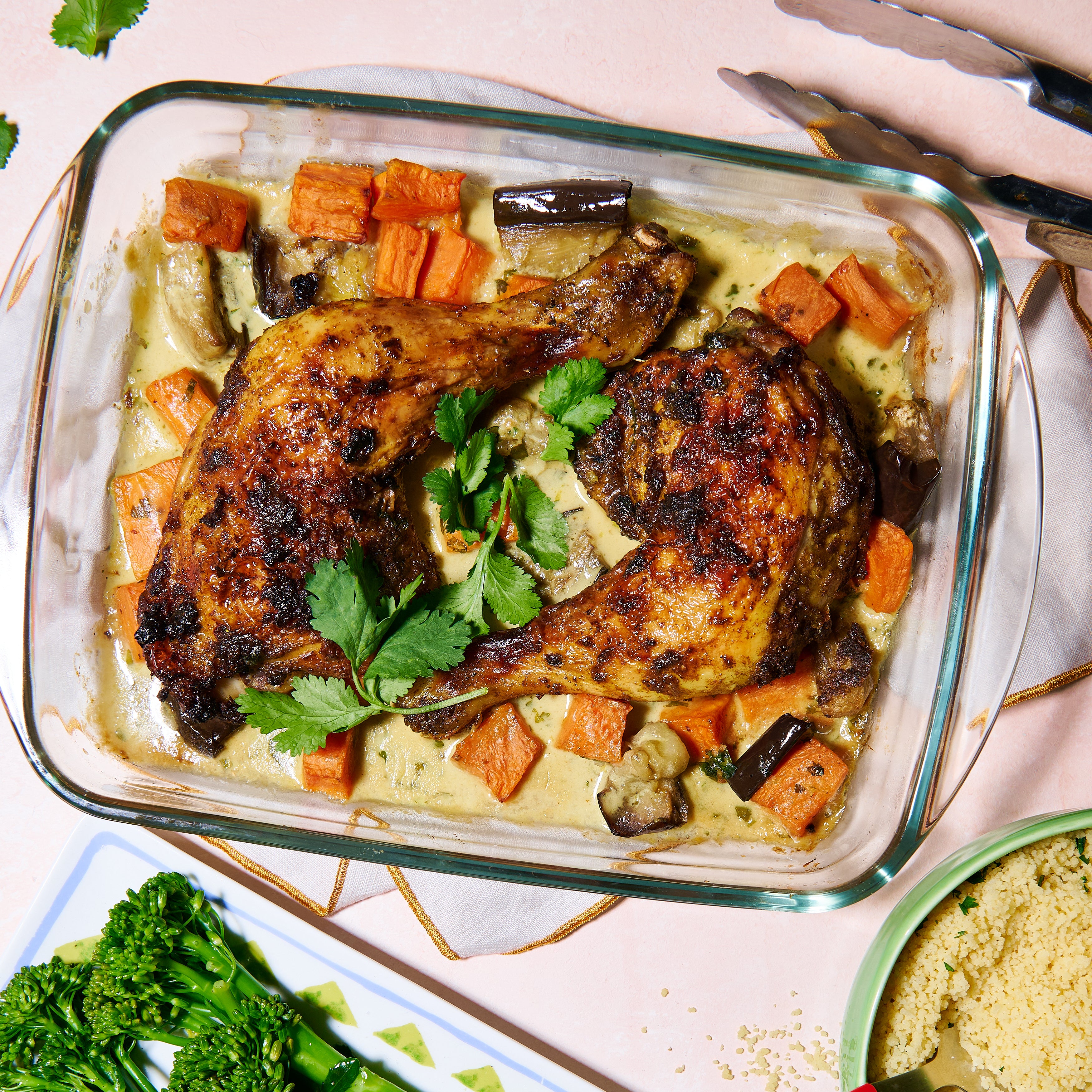 Spiced chicken traybake with coconut lime