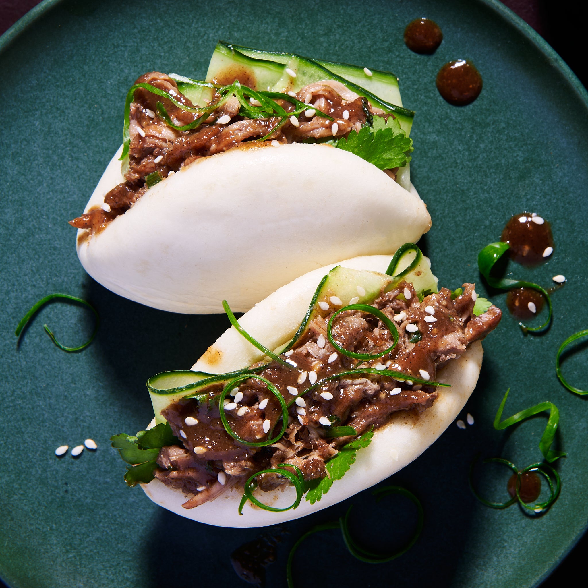 Bao buns with slow-cooked hoisin pork