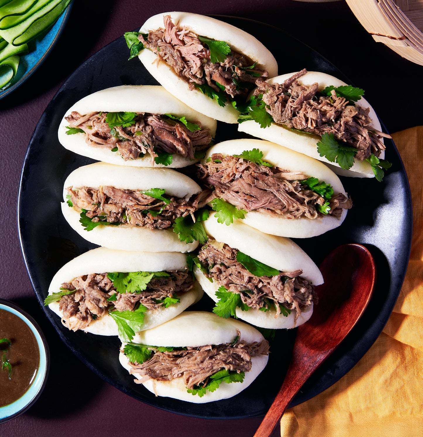 Bao buns with slow-cooked hoisin pork
