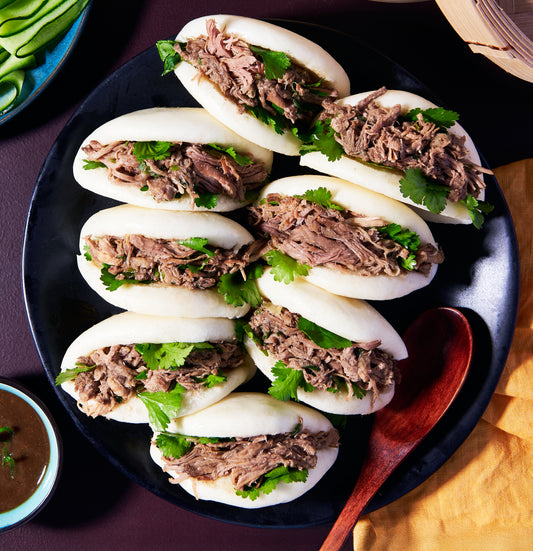 Bao buns with slow-cooked hoisin pork