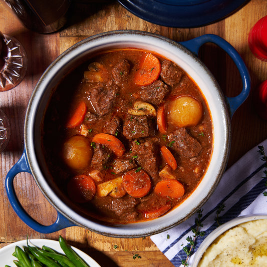 Boeuf Bourguignon in a pot