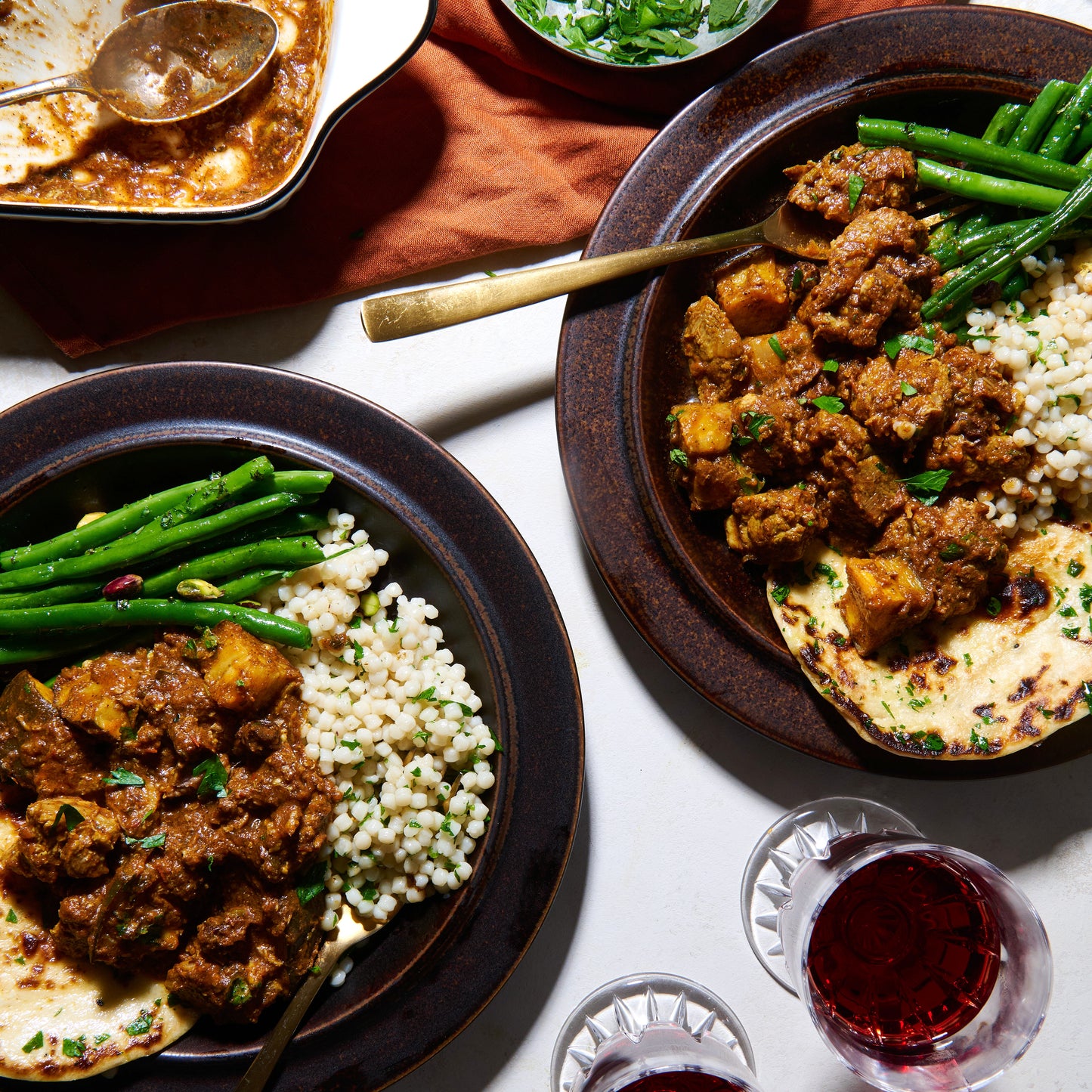 Cinnamon-scented lamb with eggplant