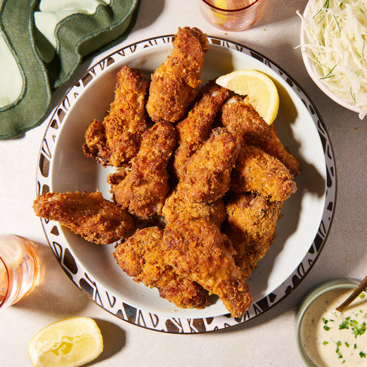 Crispy buttermilk chicken drumettes with Ranch dressing