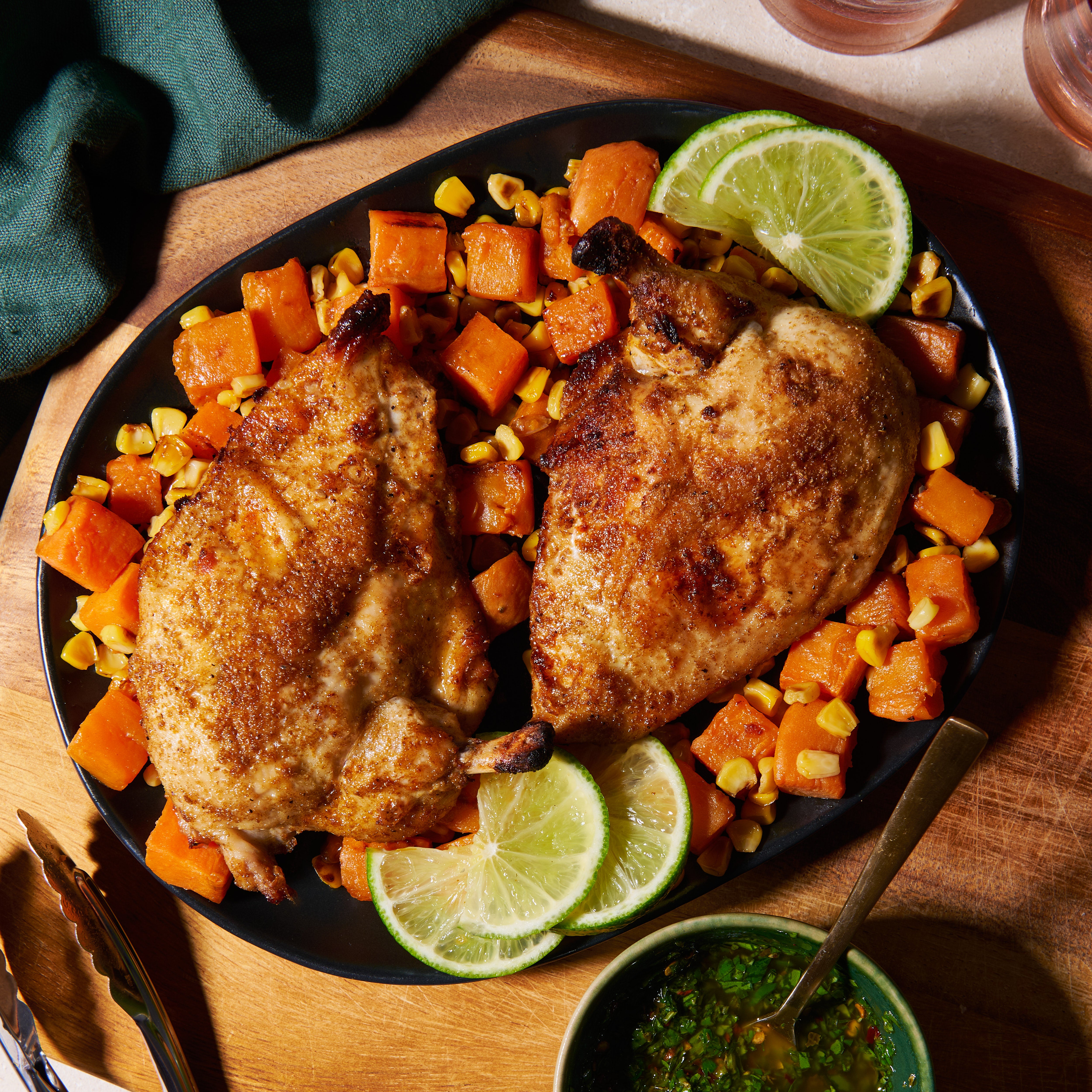 Chicken chimichurri traybake