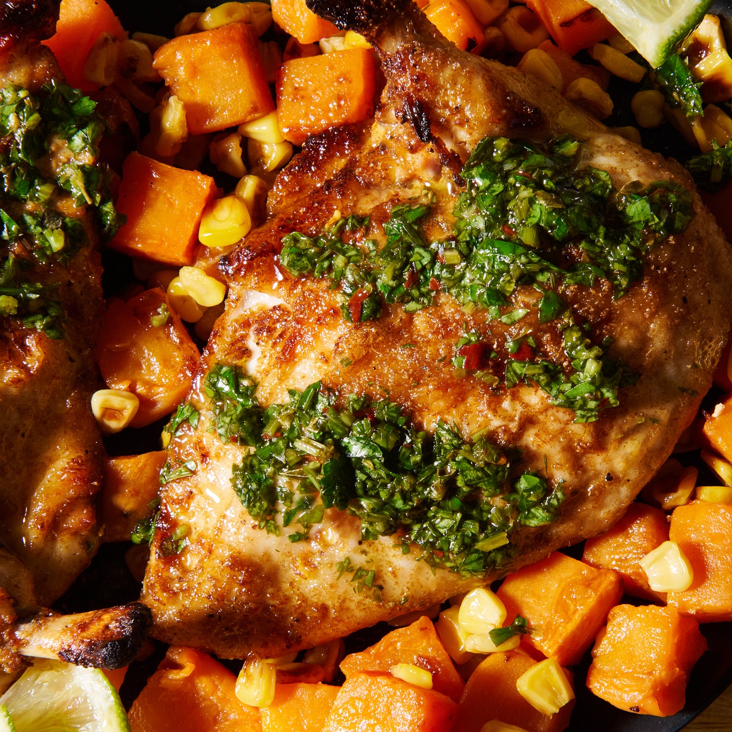 Chicken chimichurri and vegetables
