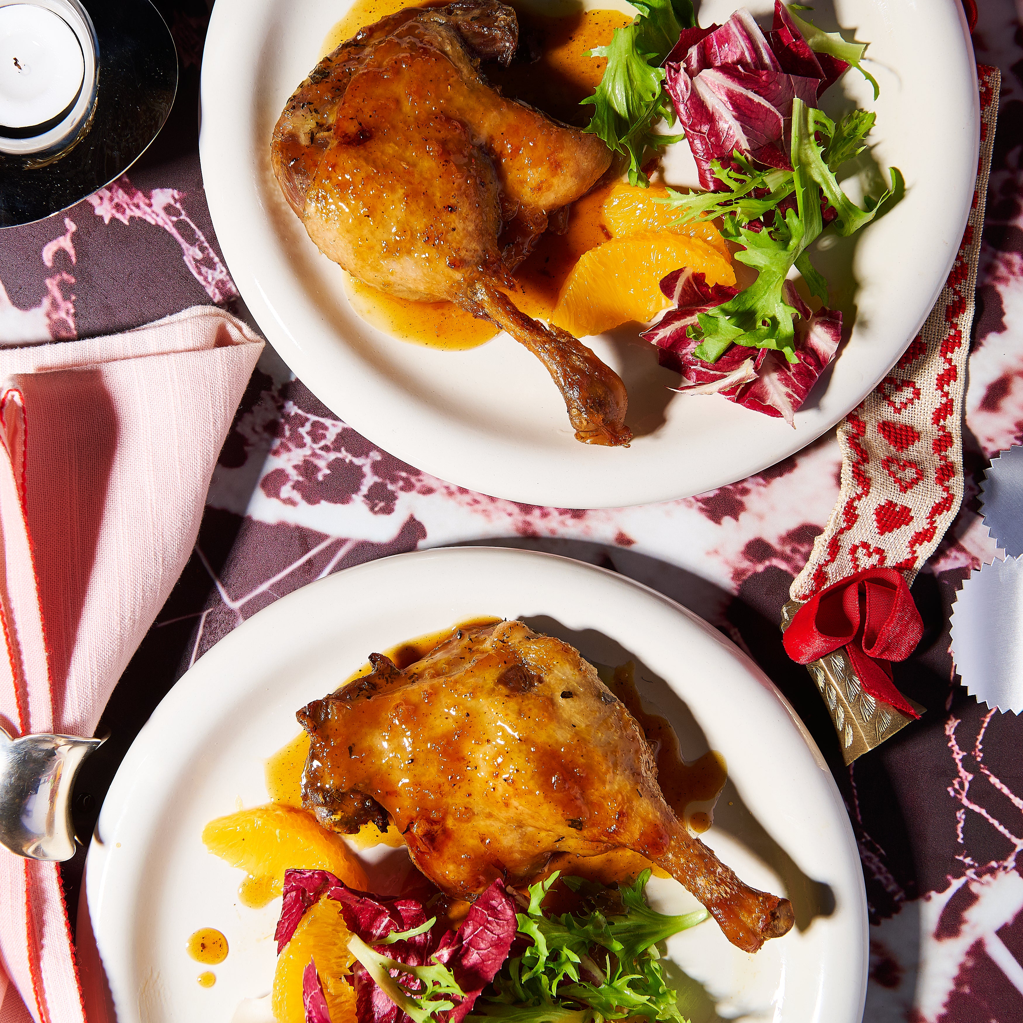 Christmas Duck confit with citrus and maple glaze