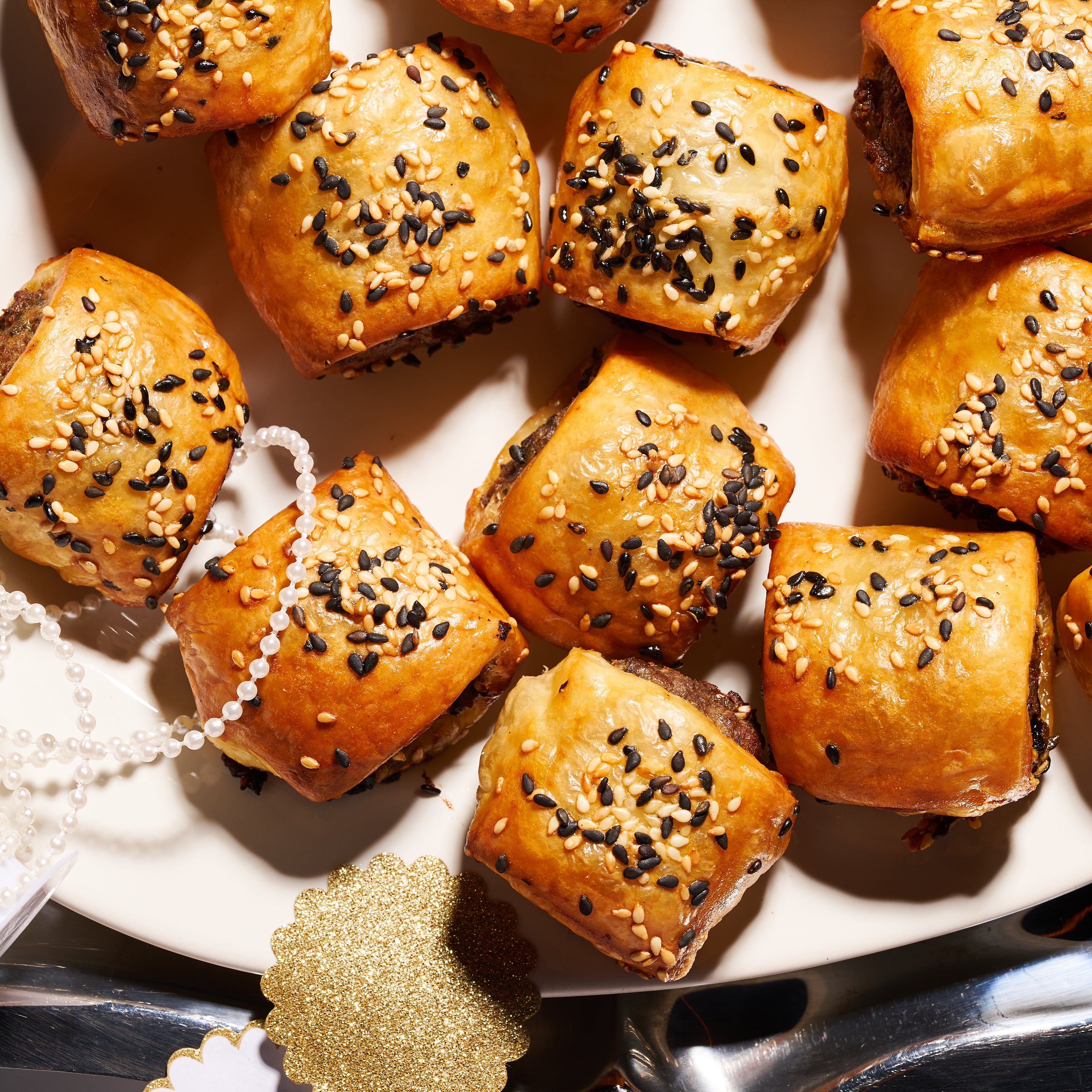 Christmas Duck sausage rolls with cherry and plum dipping sauce