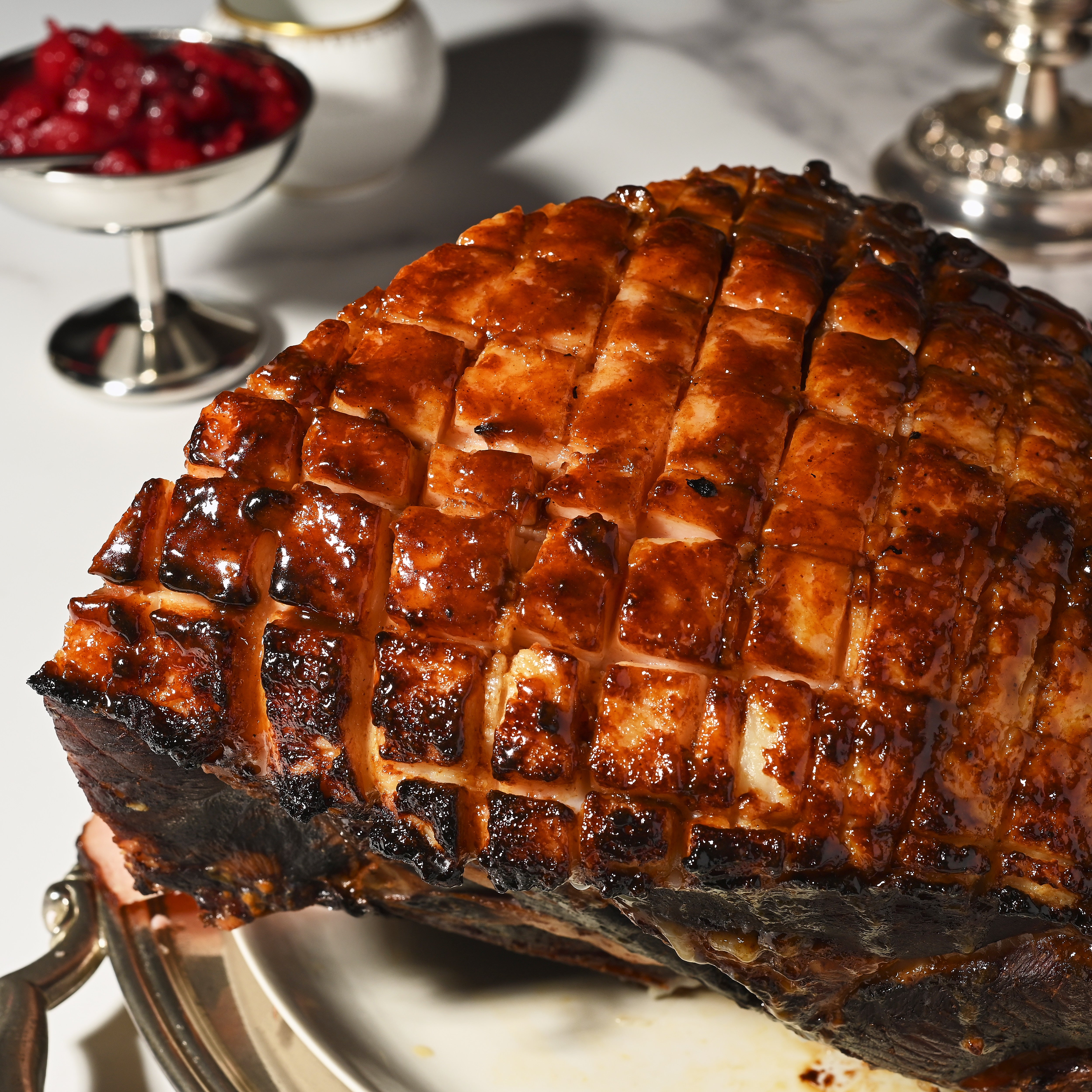 Free-range Christmas ham with spiced maple glaze-rump end 