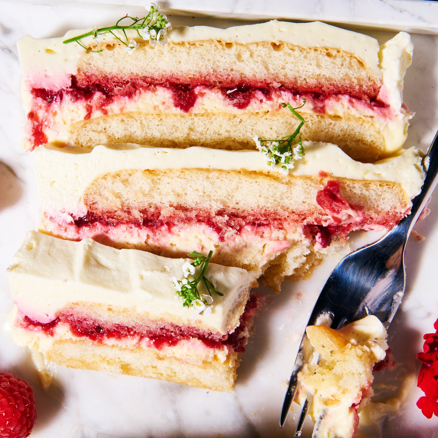 Lemon curd and raspberry tiramisu