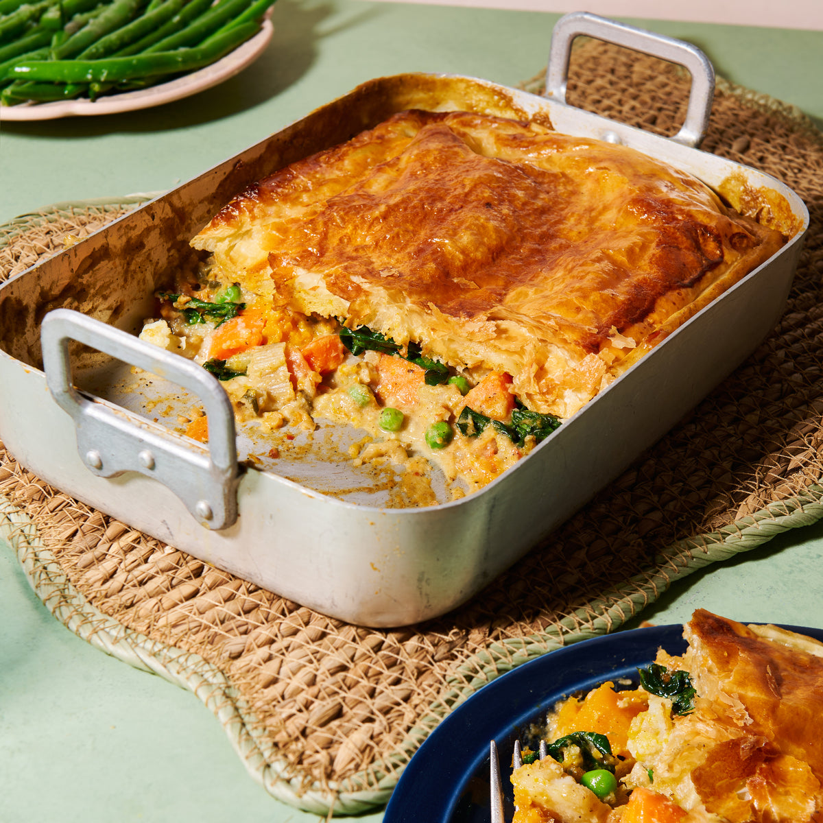 Panang vegetable curry pie