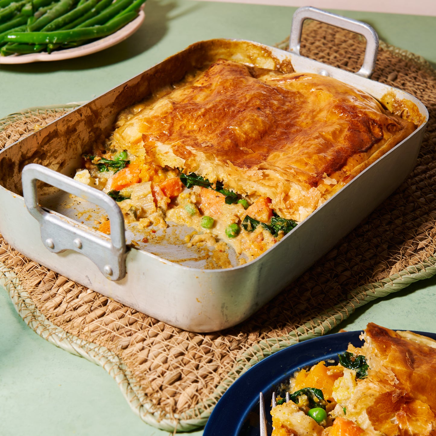 Panang vegetable curry pie