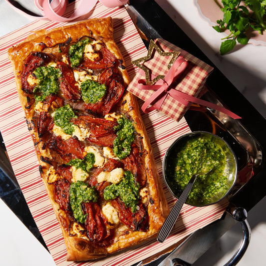 Roast tomato and caramelised onion tart 