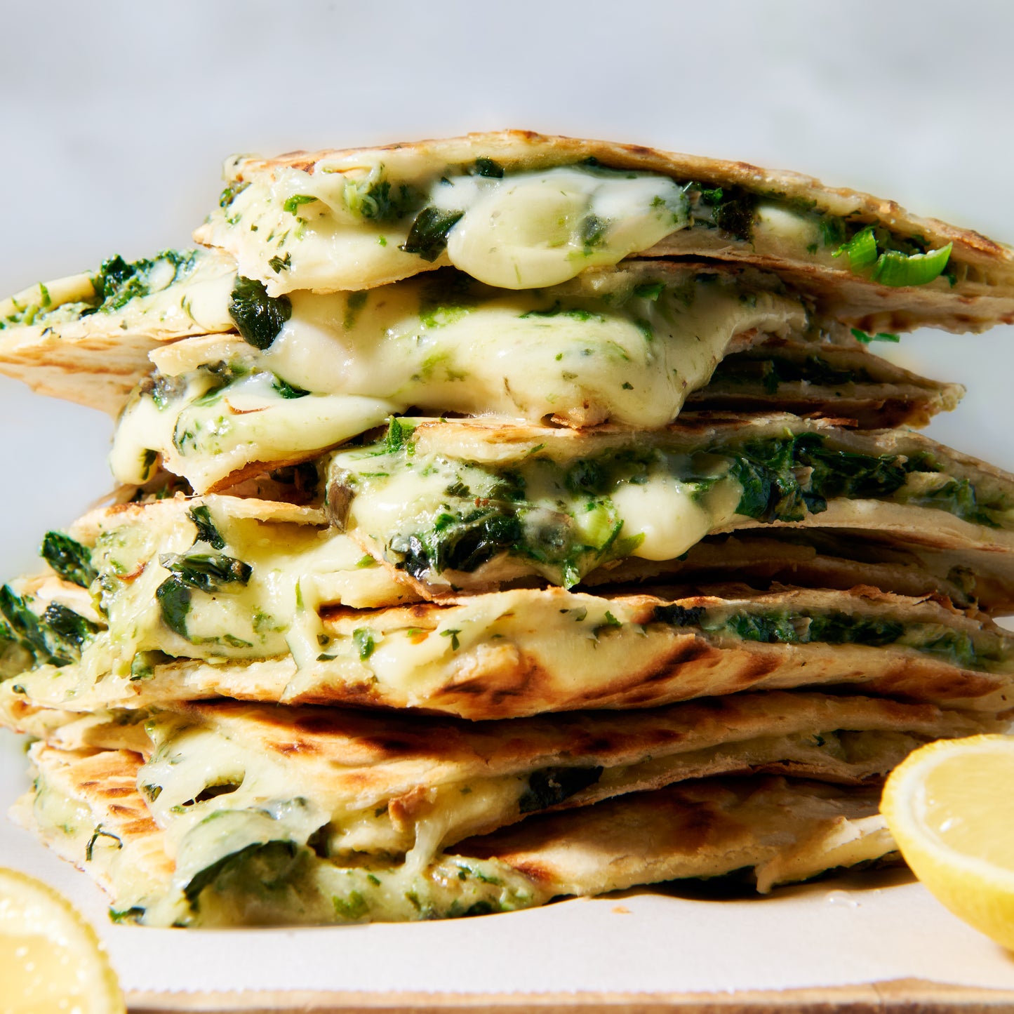 Spinach and three cheese flat breads