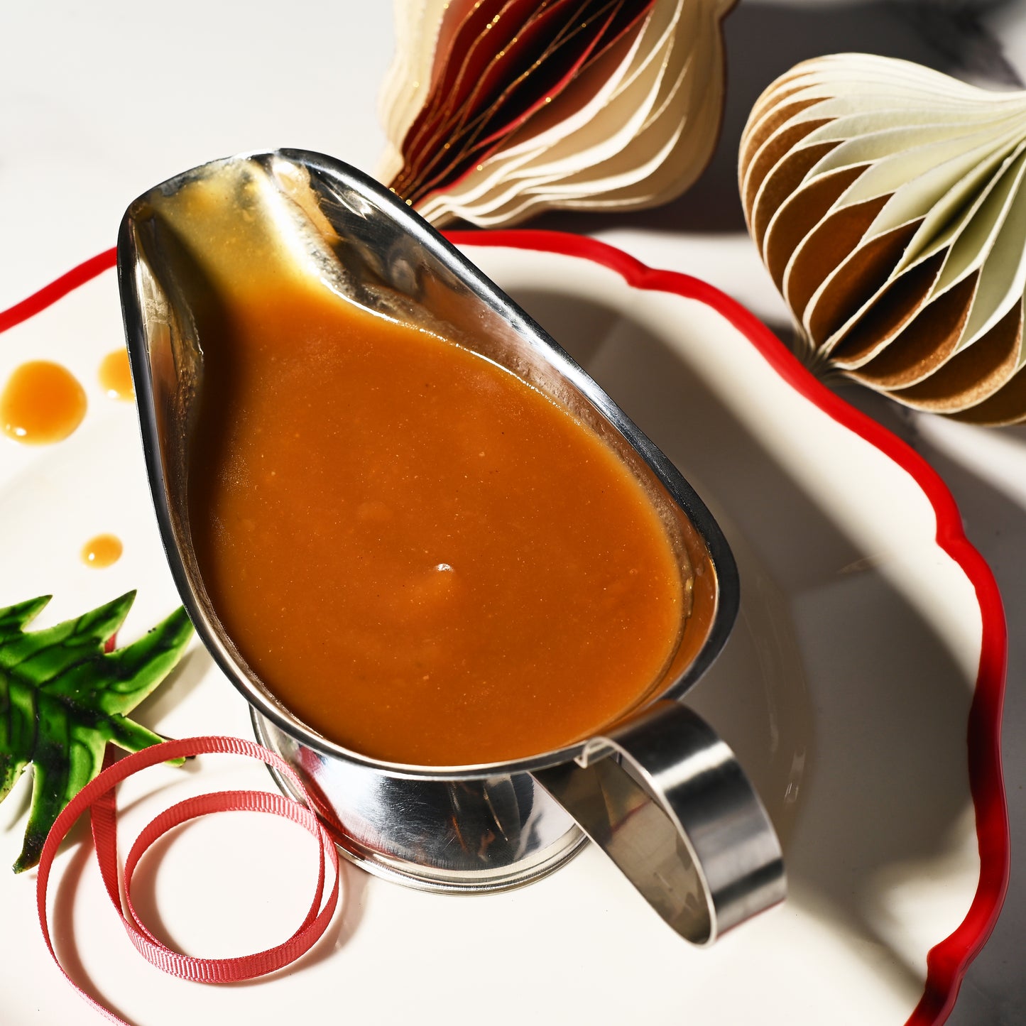 Traditional Christmas Gravy in a  gravyboat 