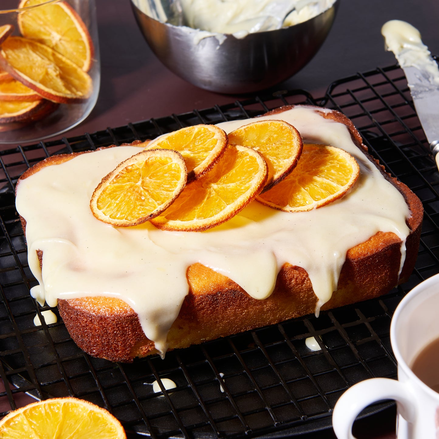 Bake-at-home flourless orange and almond cake with cream cheese icing