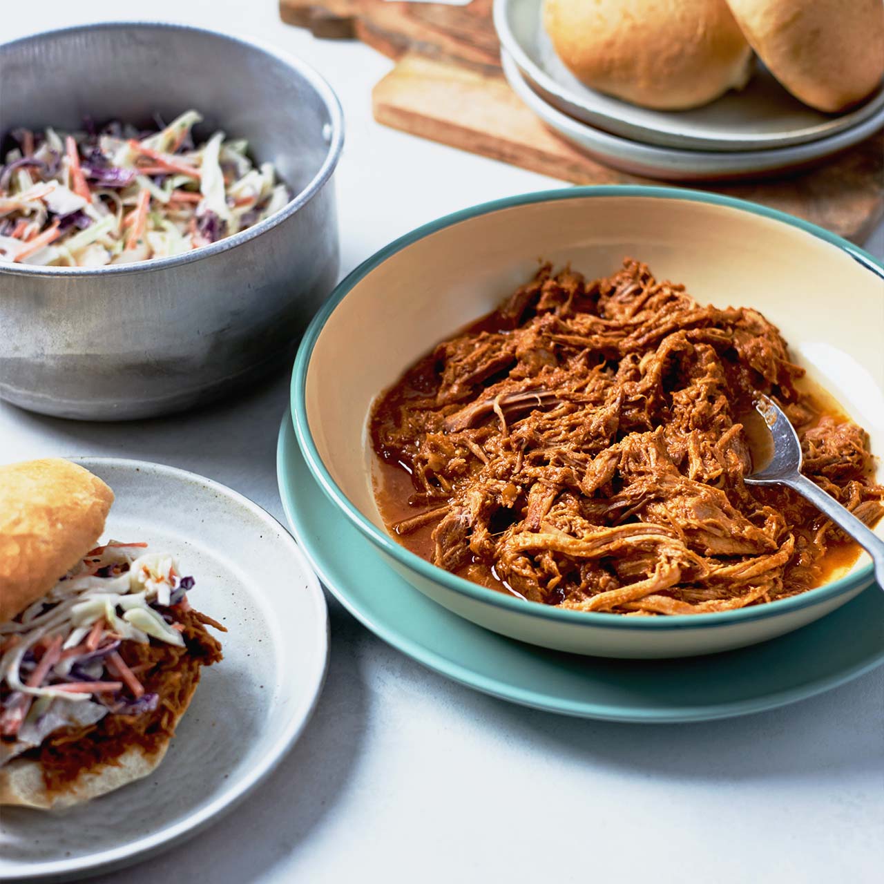 Pulled pork with BBQ sauce