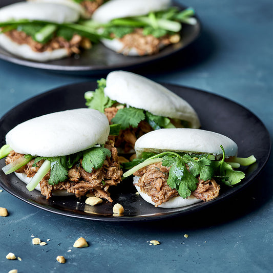 Bao buns with slow-cooked hoisin pork