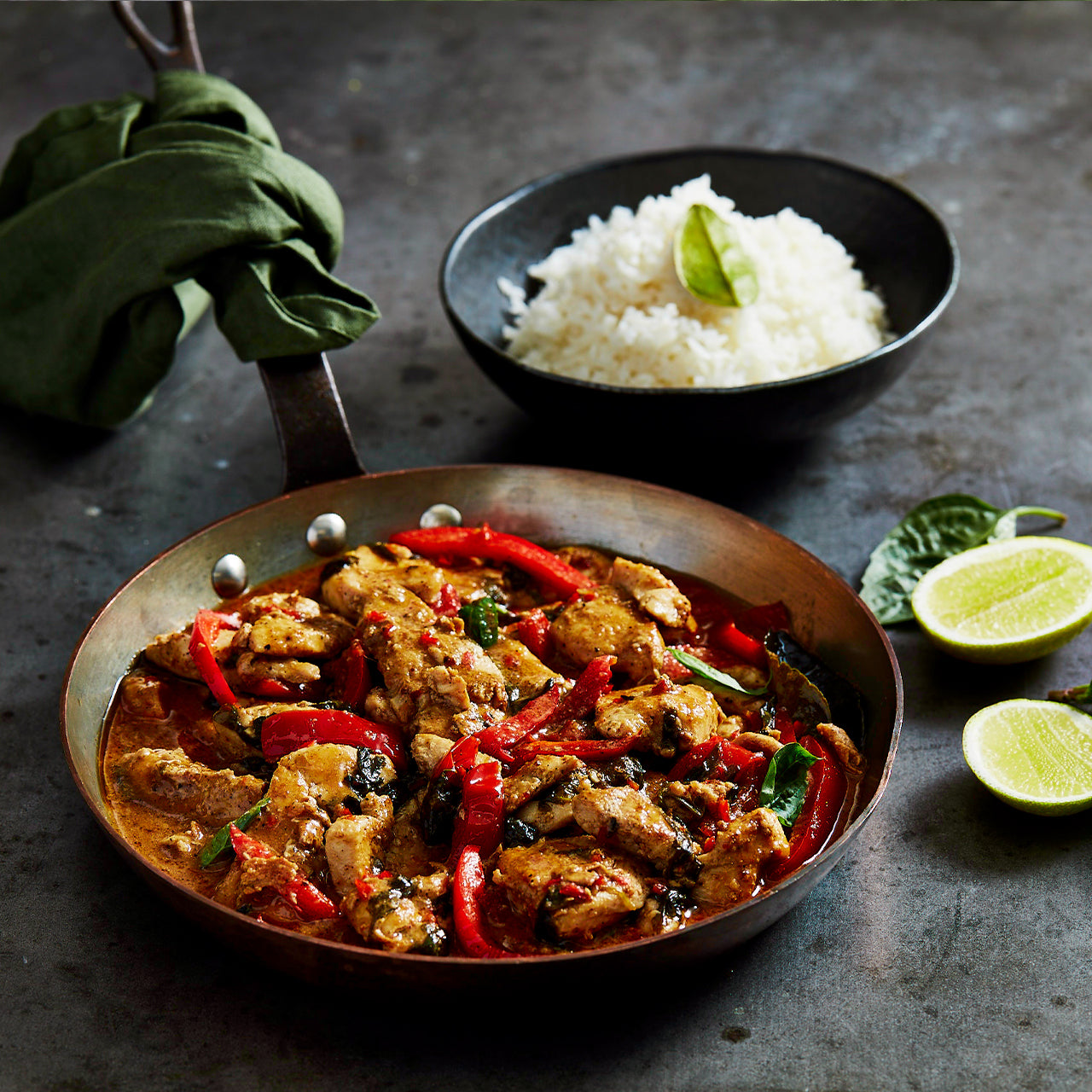 Chilli Jam Chicken simmered in coconut cream with lime leaves & basil. Spicy, aromatic & ready for coconut rice. Delivered fresh.